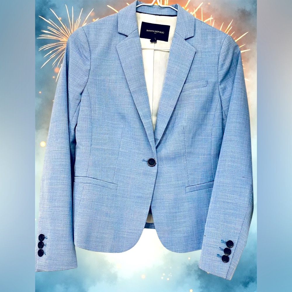 BANANA REPUBLIC WOMENS LONG AND LEAN WOOL BLEND BLAZER JACKET size XS NWOT